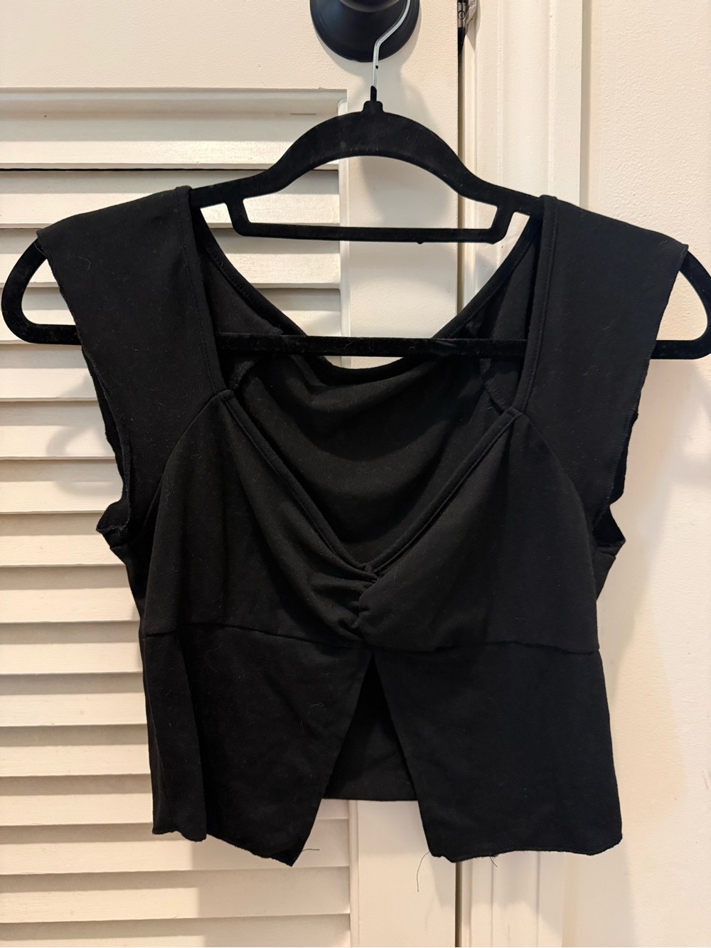 Black Twist-Front Women’s Crop Top